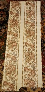 Vintage Vinyl? Very Old Wallpaper Remnant -  55" x 21" Cross Stitch Flowers - Picture 1 of 2