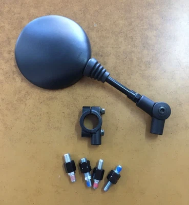 SPECCHIETTO RETROVISORE PIEGHEVOLE UNIVERSALE MOTO SCOOTER con supporto manubrio - Immagine 1 di 2