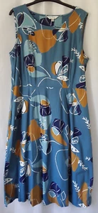 Seasalt Quick Sketch Organic Cotton Sleeveless Dress with pockets Size 16 - Picture 1 of 6