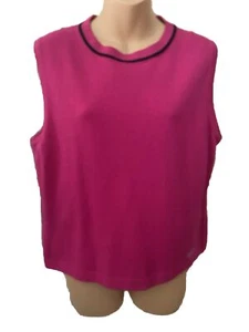 St. John Sport Women's Sweater Tank Top Shell Pink Logo  Santana Knit Sz Large - Picture 1 of 6