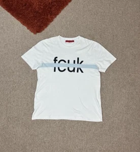 FCUK Tshirt Size XL Mens White Y2K Spellout Classic Graphic French Connection - Picture 1 of 5