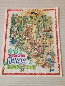 The Discover Nevada Bonus Book 1996 Tourist Travel Brochure Catalog - Picture 1 of 11