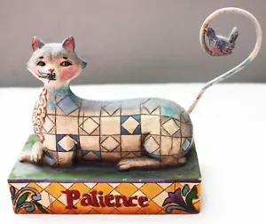 FIGURINA JIM SHORE "PAZIENZA" GATTO UCCELLINO MULTICOLORE 5,5 X 6" CAMPAGNA V4006926 - Foto 1 di 3