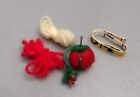 Dollhouse miniatures Yarn tape measure pin Lot of 4 pieces 1970s sewing basket 