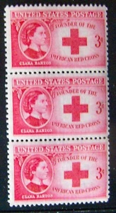 US 3¢ stamp SC #967 American Red Cross Clara Barton MNH 1948 strip of 3. - Picture 1 of 1