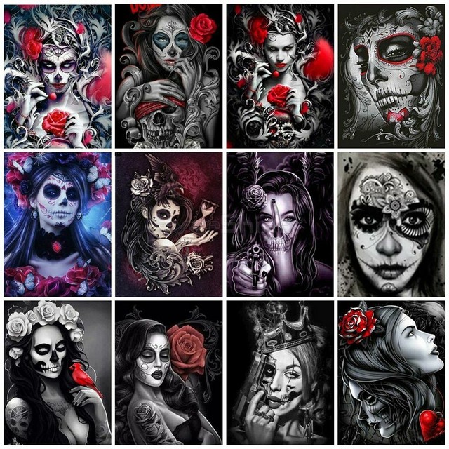 Halloween Skeleton Men and Women 5D Diamond Painting -   – Five Diamond Painting