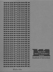 Marantz 4270 Receiver Owners Manual - Bild 1 von 1
