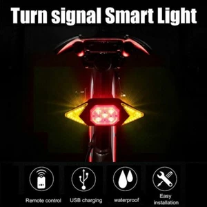 Intelligent Bike Turn Signal Warning Light Wireless Remote Control Rear Lamp - Picture 1 of 8