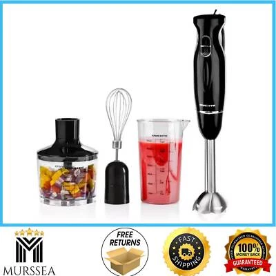 Ultra-Stick 2-Speed Black Hand Immersion Blender Set with Whisk Beaker Chopper - Image 1 of 4