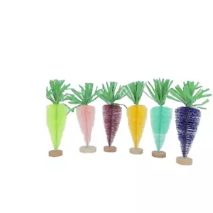 6 Pcs Easter Pine Needles Carrot Tabletop Decorations Small Tree Ornaments Windo - Picture 1 of 2