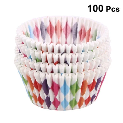 100 Stck. Hitzebeständige Cupcake Verpackungen Rund Verdicken Muffin Cup Cake Papier - Bild 1 von 4