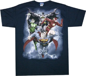 Justice League The Coming Strom Adult T-Shirt - Official DC Comics Superheroes T - Picture 1 of 1