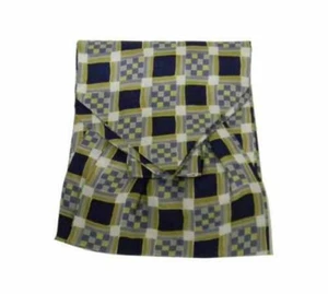 Homme Ascot Bleu Beige Cashe Col Élégant Et Raffiné Géométrique Quadrettoni - Picture 1 of 2
