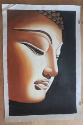 Arte de pintura al óleo sobre lienzo retrato de Buda pintado 100 % hecho a mano ZOPT0435 Foto 1 de 2