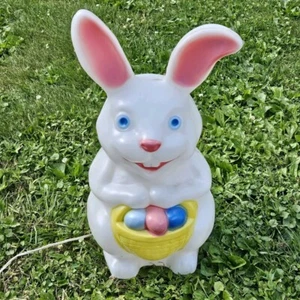 Vintage Empire 21.5" Easter Rabbit Bunny With Egg Basket Blow Mold - Picture 1 of 3