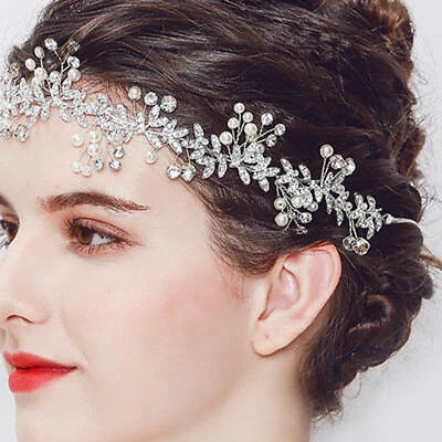 Accessori Per Costumi Gioielli Per Capelli Da Sposa Con Strass E Perline - Immagine 1 di 4