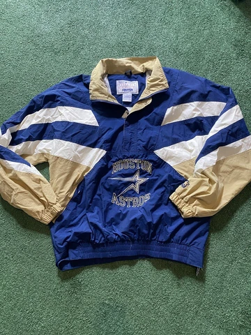 Rare Houston Astros Early 2000s Starter Jacket Windbreaker Pullover Navy Cover