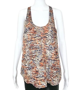 Top trasero corredor sin mangas 100 % seda estampado animal marrón Joie para mujer talla M - Imagen 1 de 9