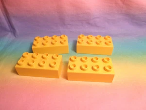 LEGO Duplo 4 Yellow Bricks 2 X 4 Dot - Picture 1 of 3