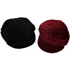 Womens Winter Beanie Hat Warm Knitted Slouchy Fleece Beret Cap with Visor New