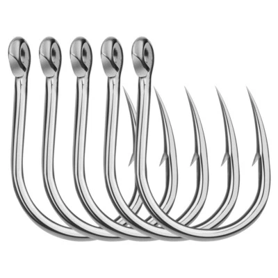 Stainless Steel Saltwater Fishing Hooks Big Game Tuna Strong Hook Size 1/0-13/0 - image 1 of 4