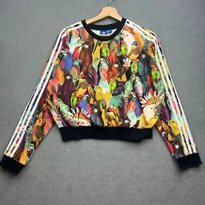 ADIDAS FARM RIO Sweatshirt Women UK 10 Passaredo Originals Parrot Birds Trefoil - Picture 1 of 12
