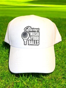 White DAD Cap "Always Wash Your Balls" - Picture 1 of 1