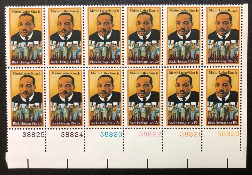 US Stamp 1979 Mint Plate Block of 12 Scott #1771, Black Heritage, Martin L. King - Image 1 of 1