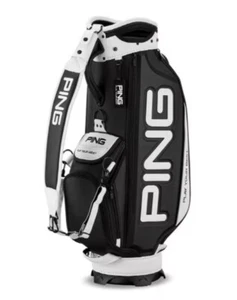 Ping 2025 Sporty MQ Mens Golf Caddie Bag 9" 5Way PU 9lb Cooler Pocket Black - Picture 1 of 5