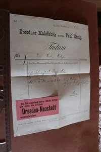 gran factura antigua fábrica de malta de Dresde de 1900 - Dresde - Imagen 1 de 4