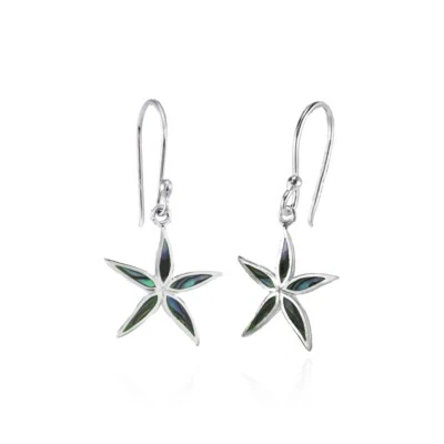 Sterling Silver Abalone Polished Flower Dangle Earrings - Image 1 of 3