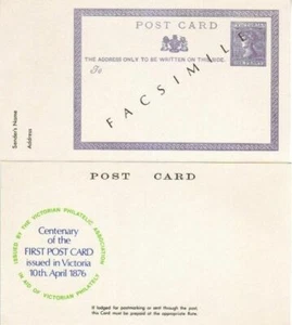 Centenary of First Post Card Issued in Victoria (Post Card) 1976 - Picture 1 of 1