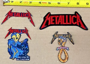 Gruppo di 4 toppe ricamate Metallica ~ Iron On ~ con licenza - Tronseal LTD - Foto 1 di 1