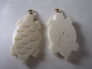 Bone Turtle Pendants Beads 2 In Carved Buffalo Bone Jewelry Craft Making bt3 - Picture 1 of 1