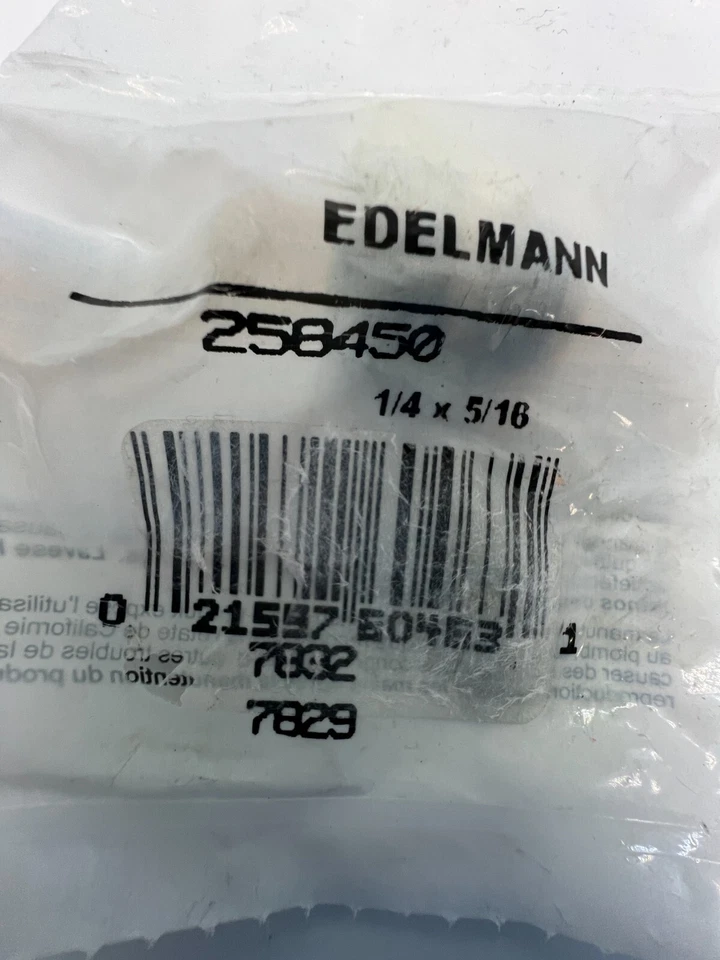QTY 6 Edelmann STD To Dual Master Cyl Brake Fitting 258450 1/4" Female X 5/16" M - Image 1 of 4