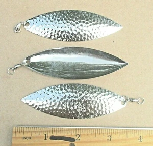 Cuchillas de cebo giratorio de hoja de sauce de níquel martillado de 5 quilates + rodamientos de bolas giratorios - Imagen 1 de 4
