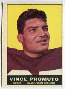 1961 Topps #128 Vince Promuto Washington Redskins - Rookie Karte - Bild 1 von 2