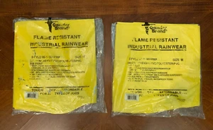 2 flammfeste industrielle Regenbekleidung mittelschwere Poly/PVC Lätzchenhose, mittel - Bild 1 von 5