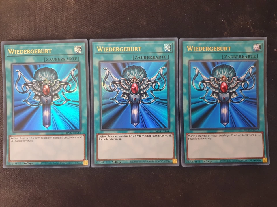 3x Yu-Gi-Oh! RA03-DE052 Wiedergeburt Ultra Rare NM 1st - Bild 1 von 1