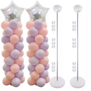 1/2set Adjustable Balloon Stand Metal or Plastic Balloon Column Stand With Bases - Picture 1 of 30