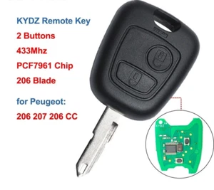 KYDZ Remote Car Key Fob 2 Buttons 433MHz with PCF7961 Chip for Peugeot 206 207 - Bild 1 von 5