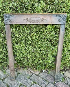 Antique CAST IRON FIREPLACE GRATE Surround Ornate Victorian Furnace c1880 - Picture 1 of 15