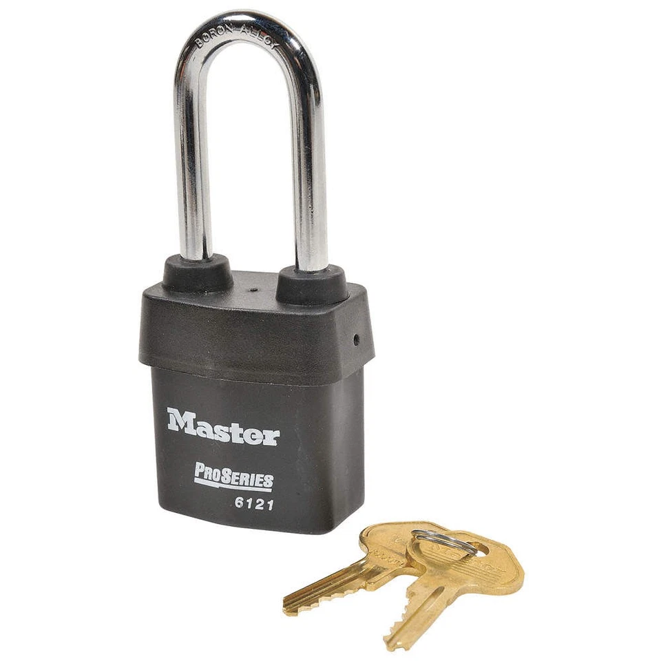 MASTER LOCK 6121KALJ10G010 钥匙挂锁,7/8 英寸,矩形,黑色 49CD69 — 第 1/1 张图片