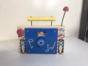 Vintage Fisher Price Jack N Jill TV Radio Holz Spieluhr Spielzeugkiste 60er Jahre - Bild 1 von 4