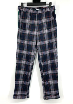 Pantalones de estudio AF para mujer medianos a cuadros verde esmoquin a rayas rectos tirar al tobillo Foto 1 de 4