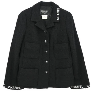 Chanel Single Breasted Jacket Black 95A #38 142998 - Picture 1 of 10