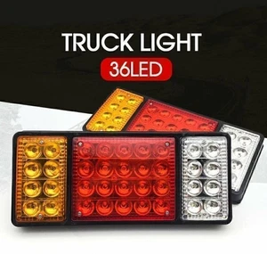 2x 12V 36 LED Rear Trailer Tail Lights Assembly Truck Boat Car Indicator Lamp - Picture 1 of 10