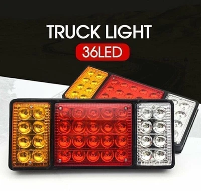 2x 12V 36 LED Rear Trailer Tail Lights Assembly Truck Boat Car Indicator Lamp - Image 1 of 4