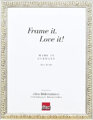 Effect Wooden Picture Frame Profile 86 Baroque 70x100 cm Silver - Image 1 of 4