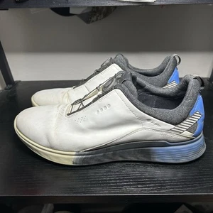 Ecco White Leather S-Three BOA Spikeless Golf Shoes Gore-Tex Sz 46 US 12 - Picture 1 of 11
